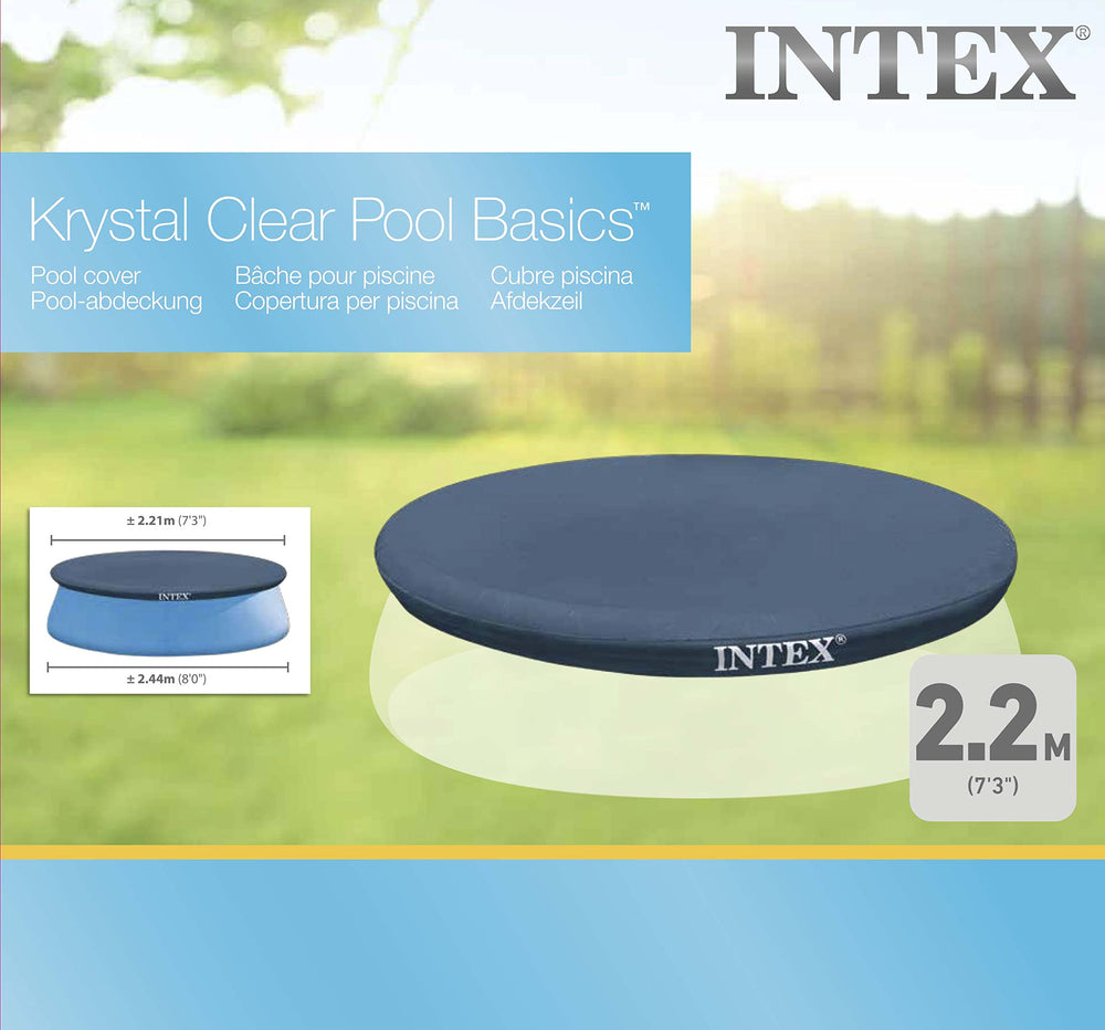 Intex Easy Set Pool Cover 8ft with rope tie and drain holes