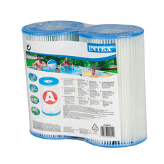 Intex filter cartridge close-up showing Dacron material