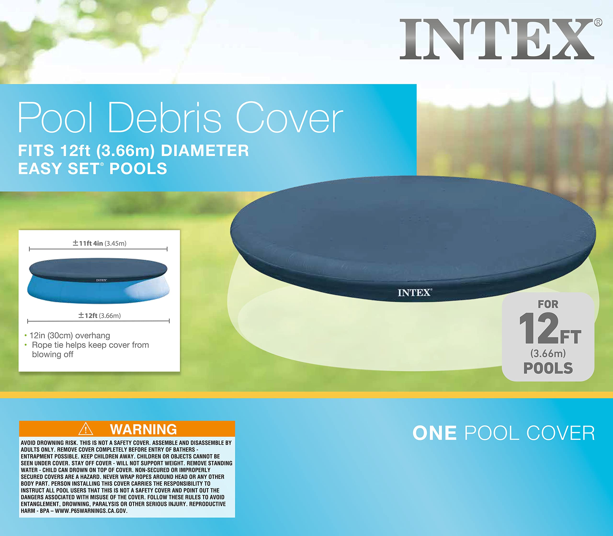 Intex pool cover fitting over the edge of a pool