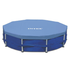 Intex Pool Cover for 15ft Round Pools, Gray front view