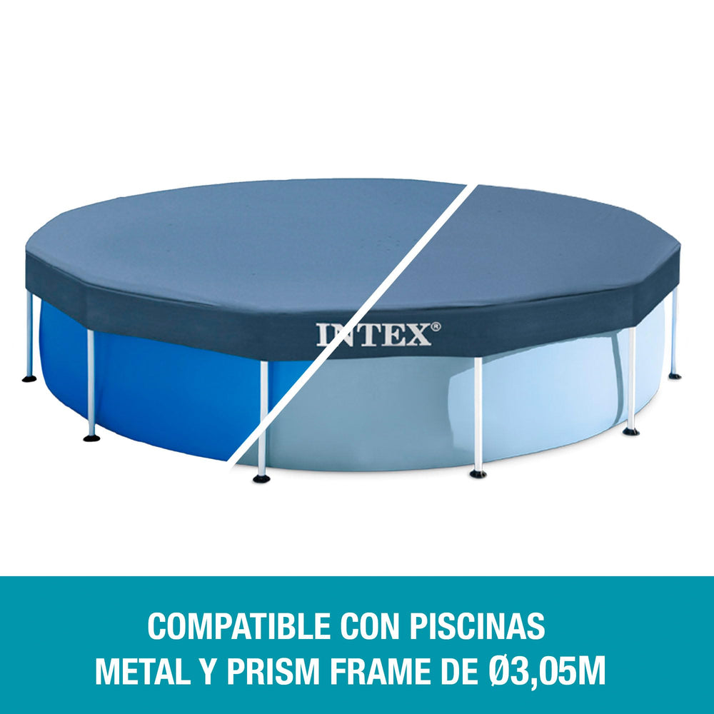 Intex Pool Cover protecting a pool from debris