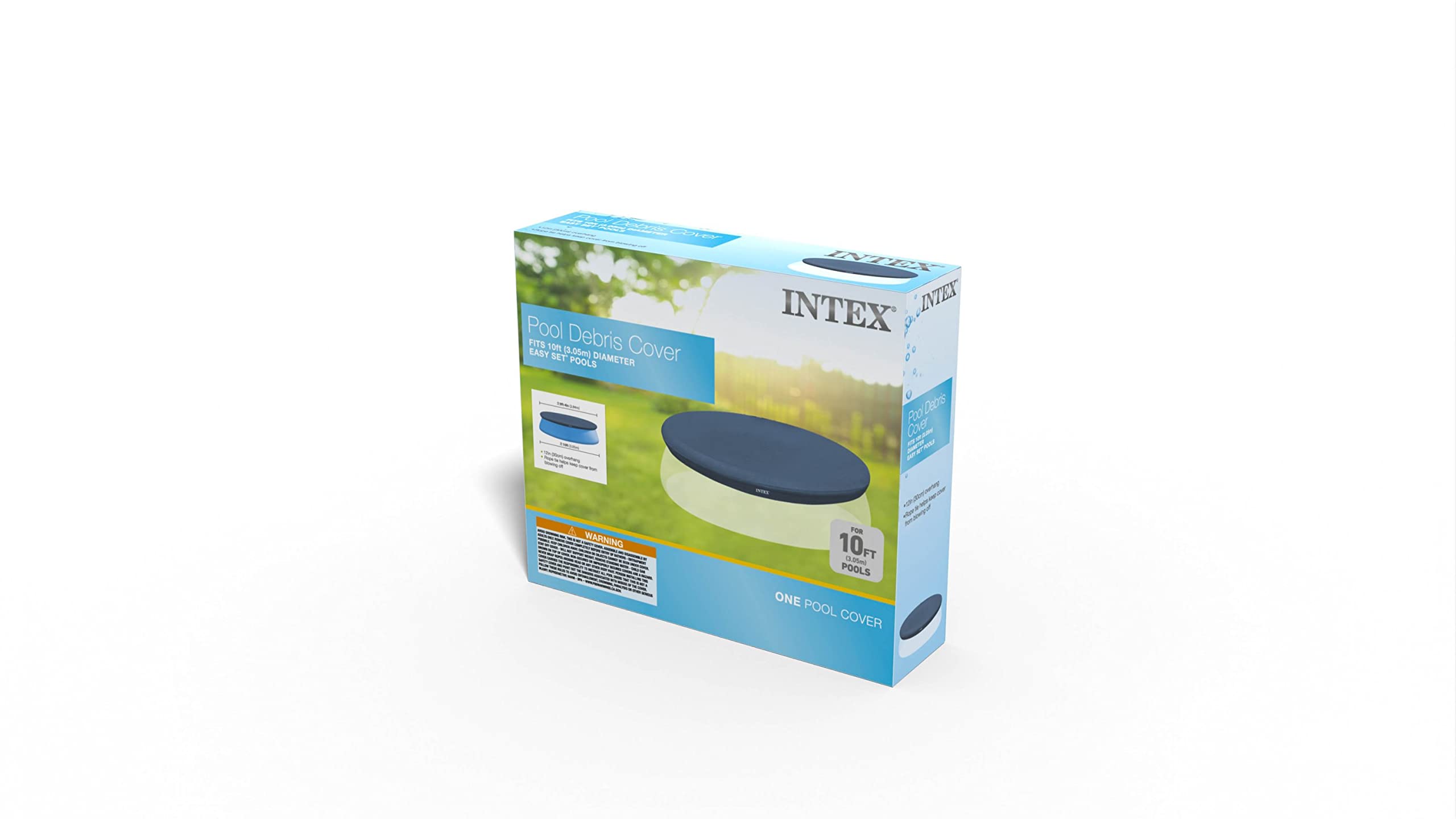 Intex Pool Cover showing drain holes to prevent water accumulation