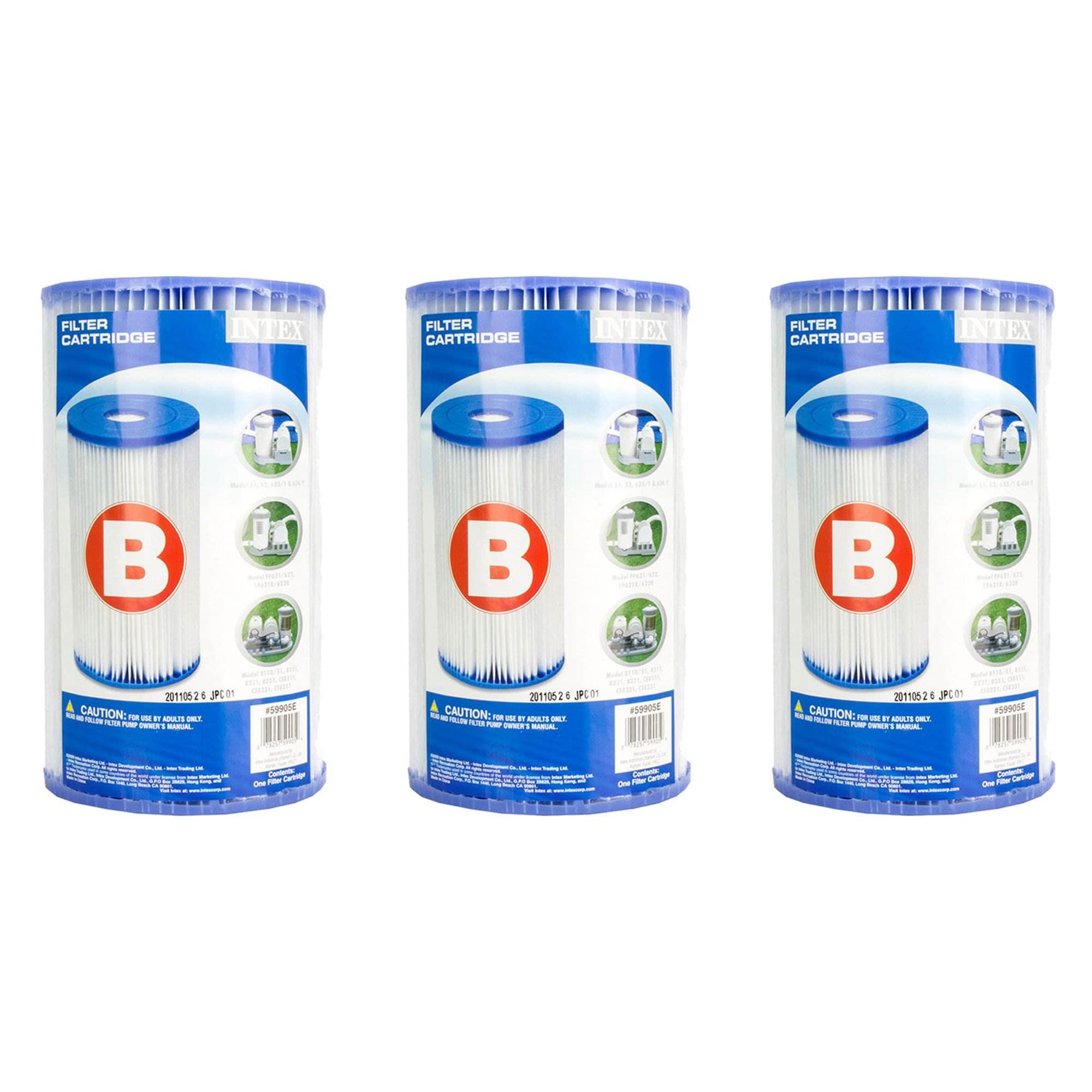 Intex Pool Filter Cartridge 3-Pack front view