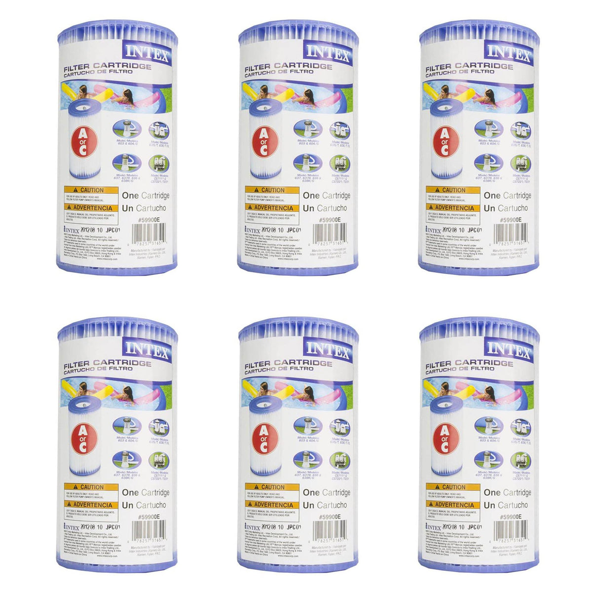 Intex Pool Filter Cartridge Pack of 6, front view