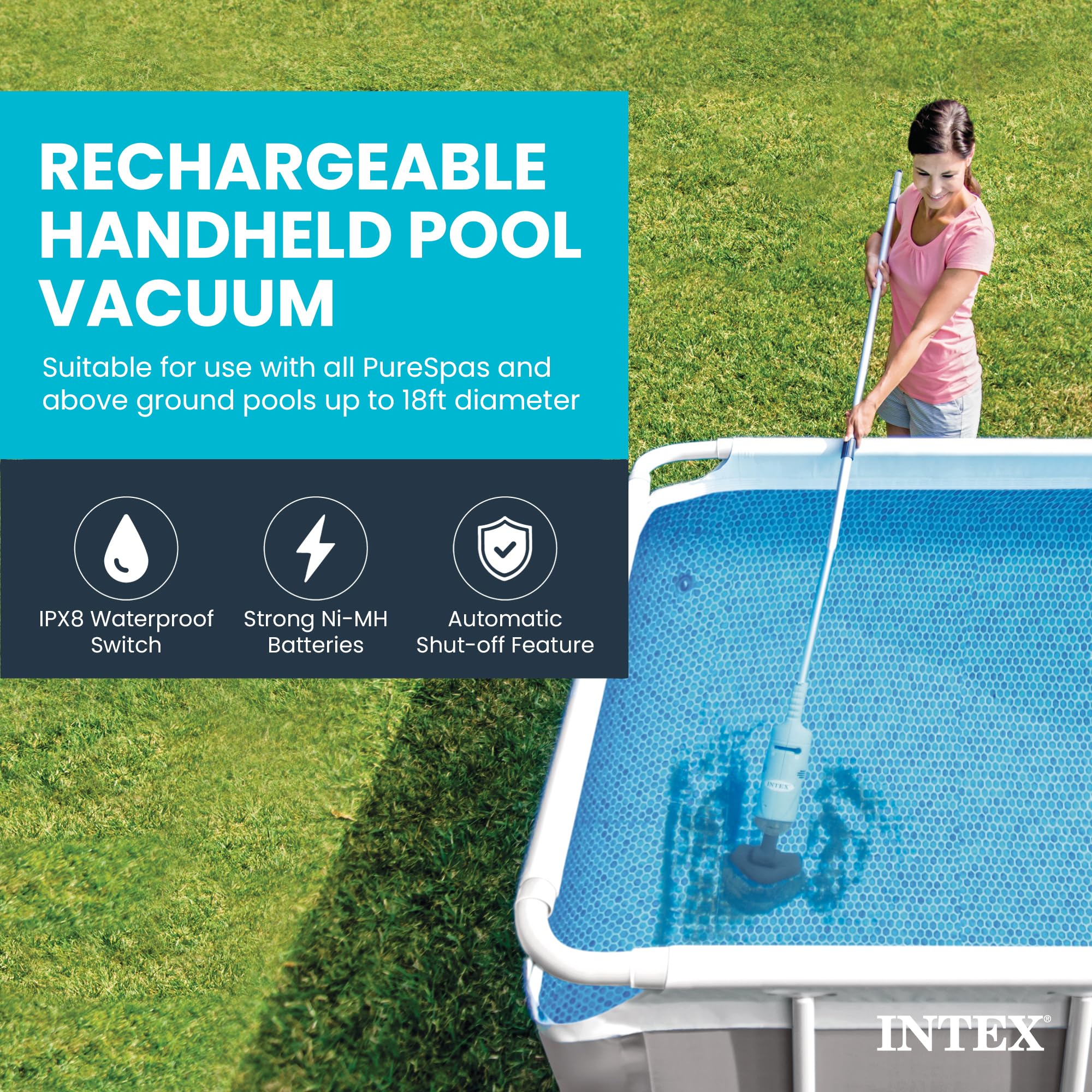 Intex Rechargeable Handheld Pool Vacuum brush head close-up