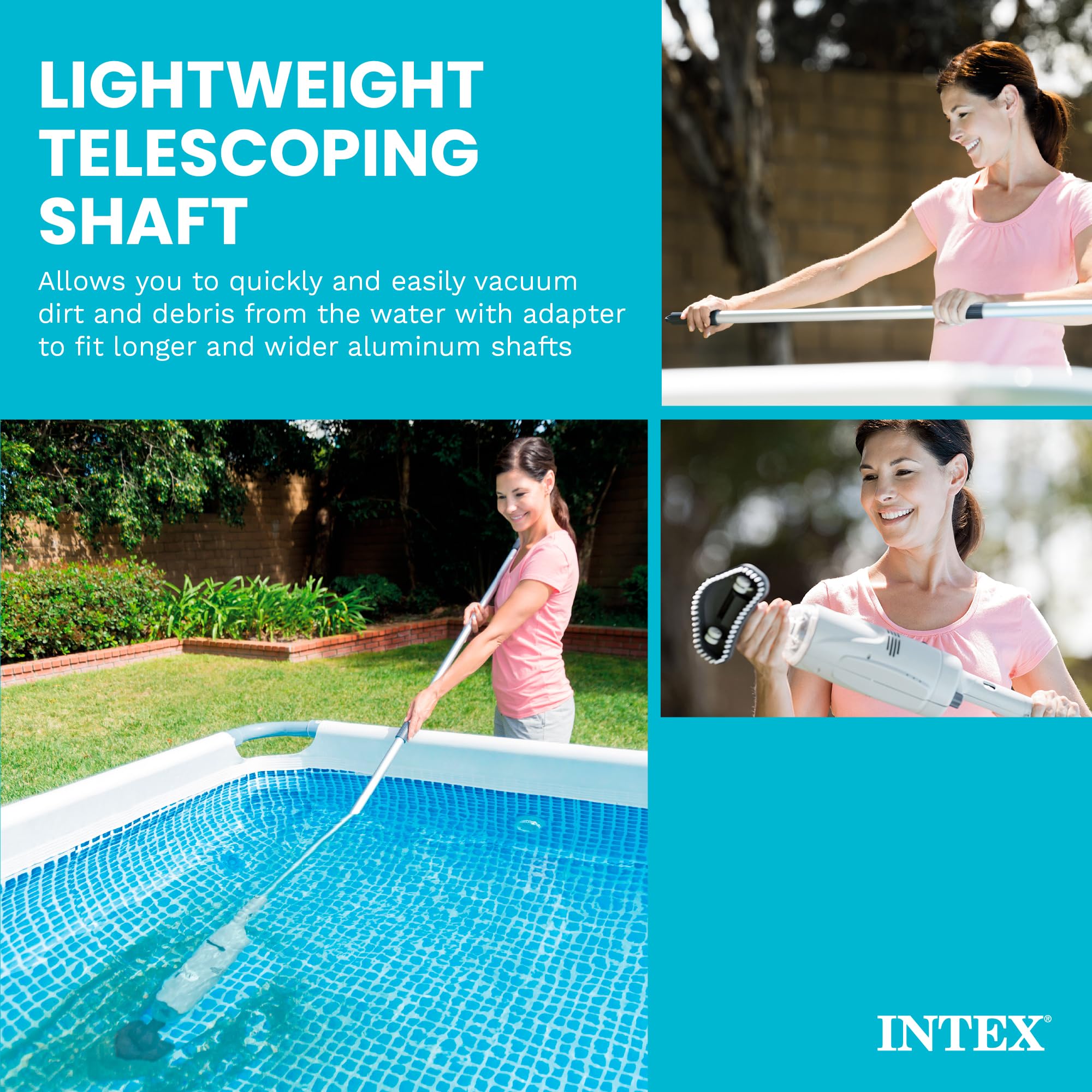 Intex Rechargeable Handheld Pool Vacuum with interchangeable brush heads