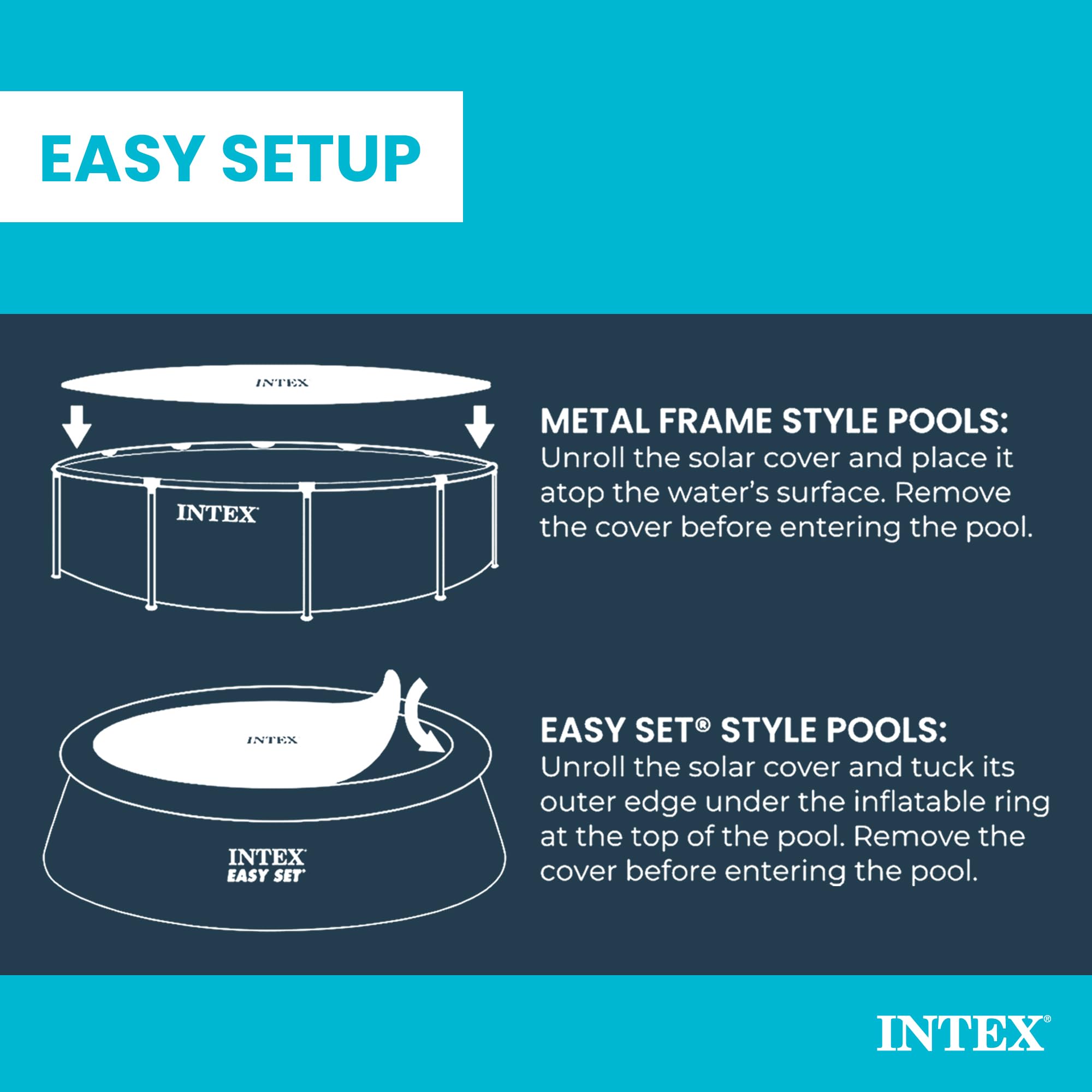 Intex Solar Pool Cover in action, heating pool water