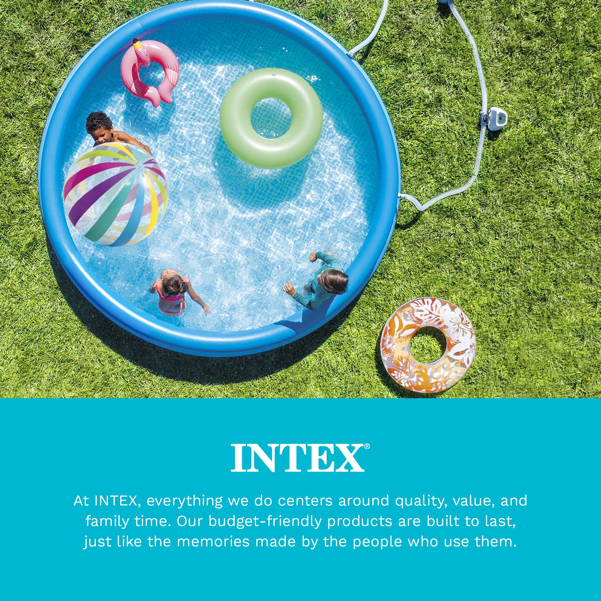 Intex Solar Pool Cover protecting pool from debris