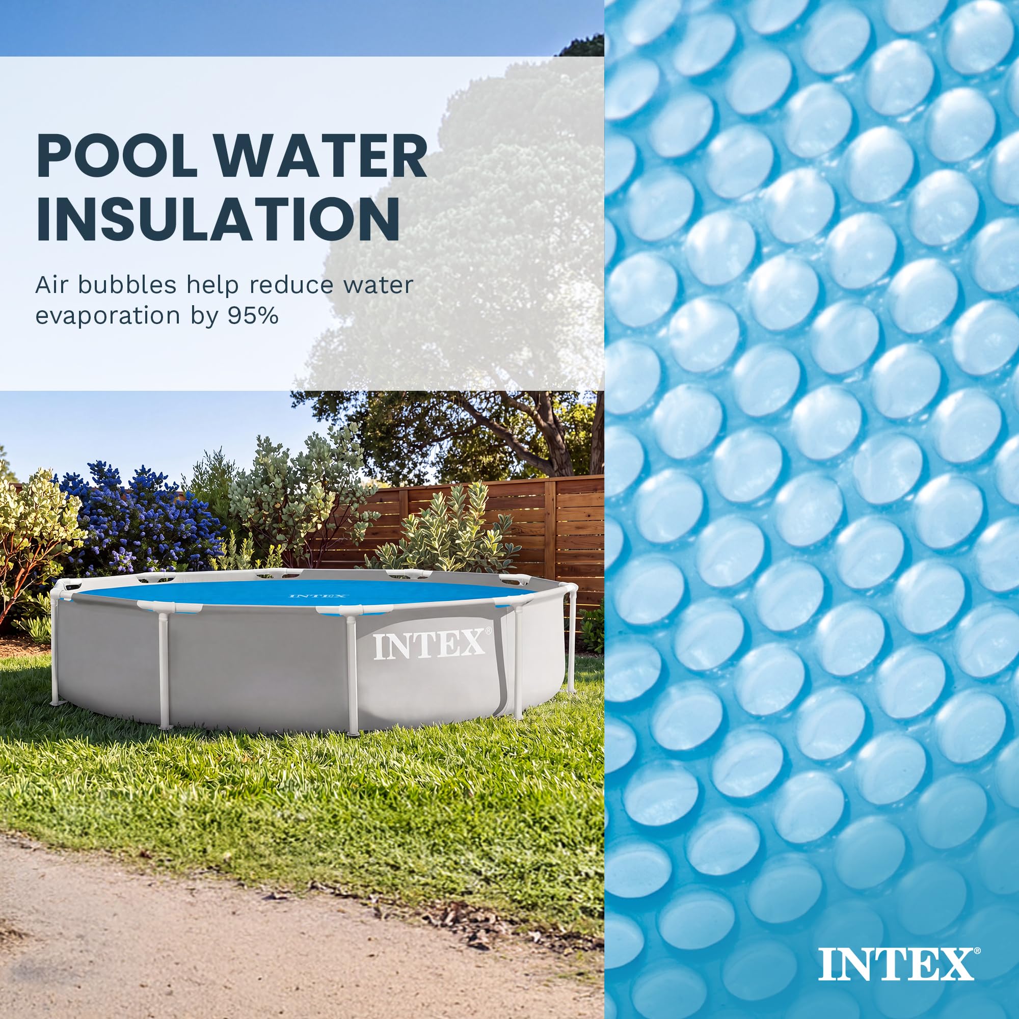 Intex Solar Pool Cover showcasing its round shape