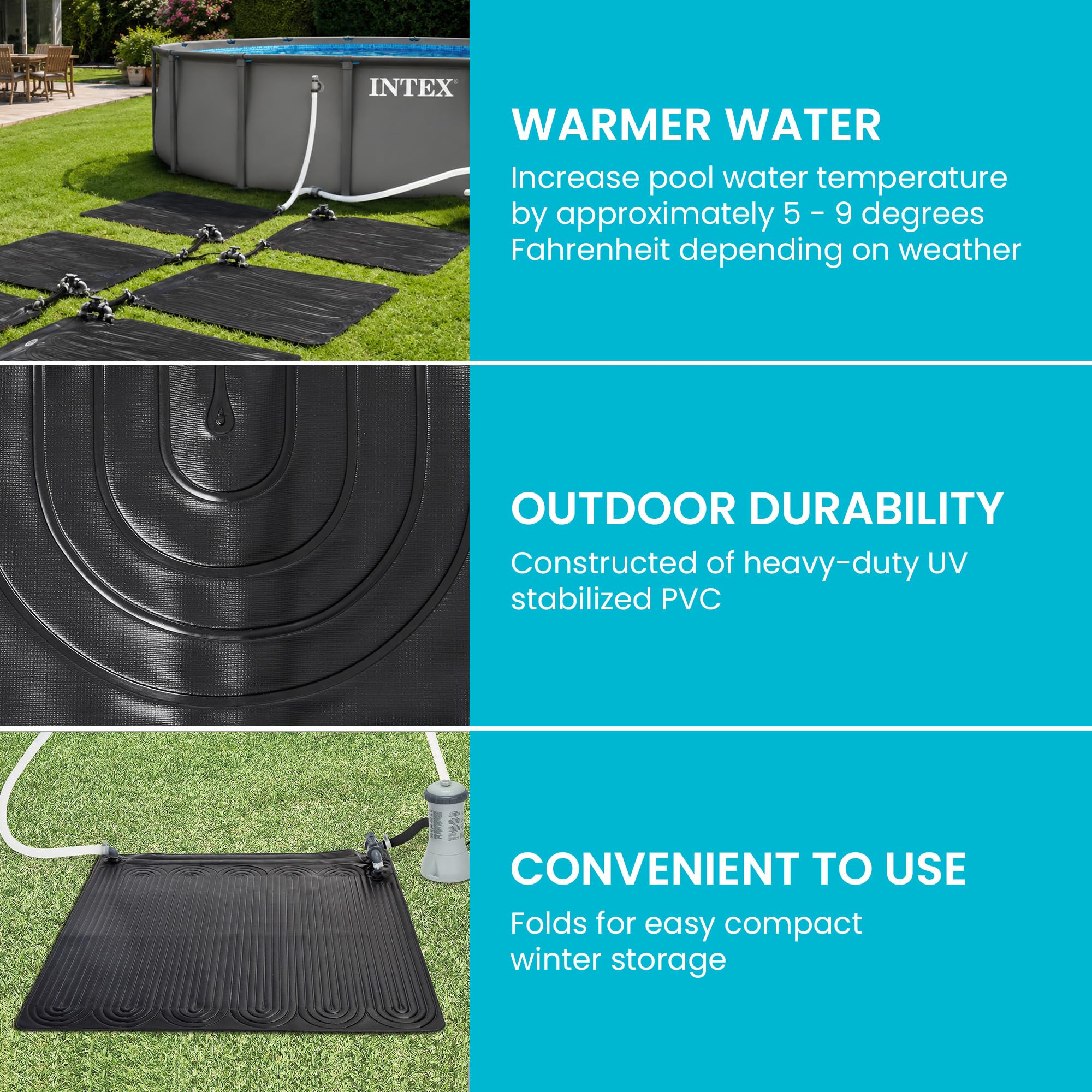 Intex Solar Pool Heater Mat compactly folded for storage