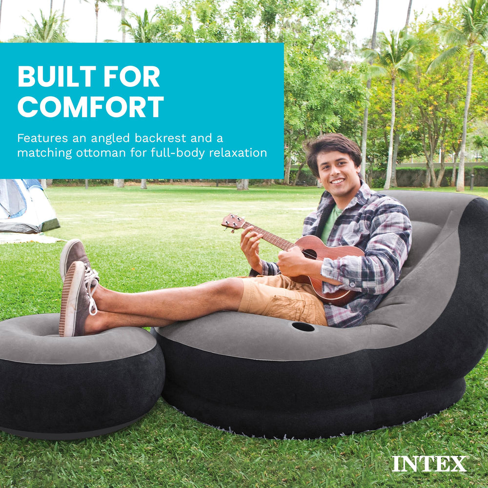 Intex Ultra Lounge Inflatable Chair deflated for storage