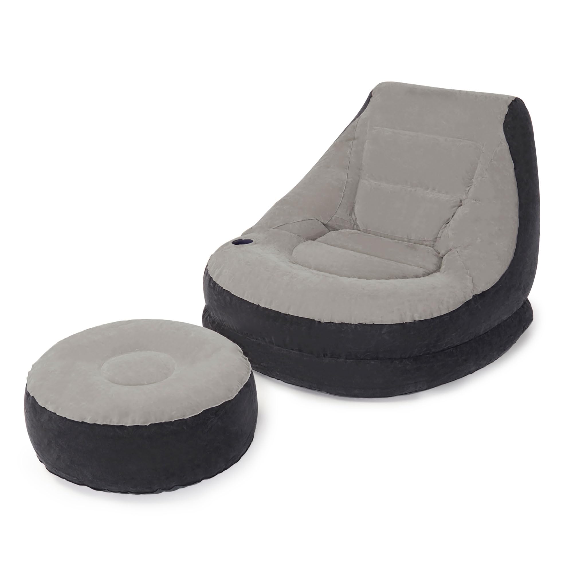 Intex Ultra Lounge Inflatable Chair in beige with matching ottoman