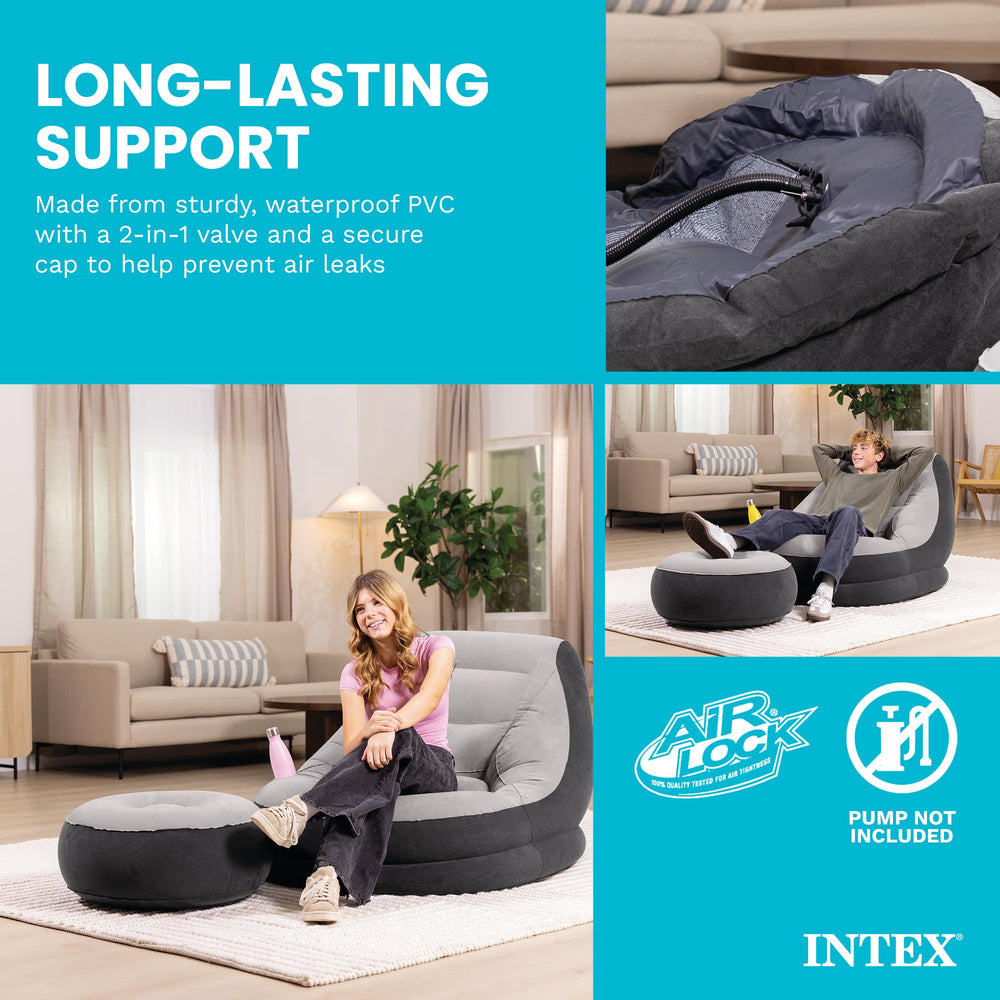 Intex Ultra Lounge Inflatable Chair outdoors on a patio