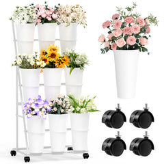Invech Flower Display Stand front view with 9 buckets