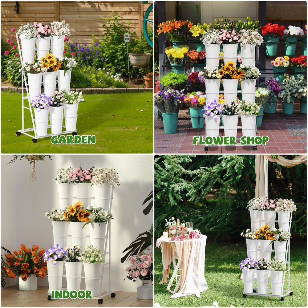 Invech Flower Display Stand in a garden setting