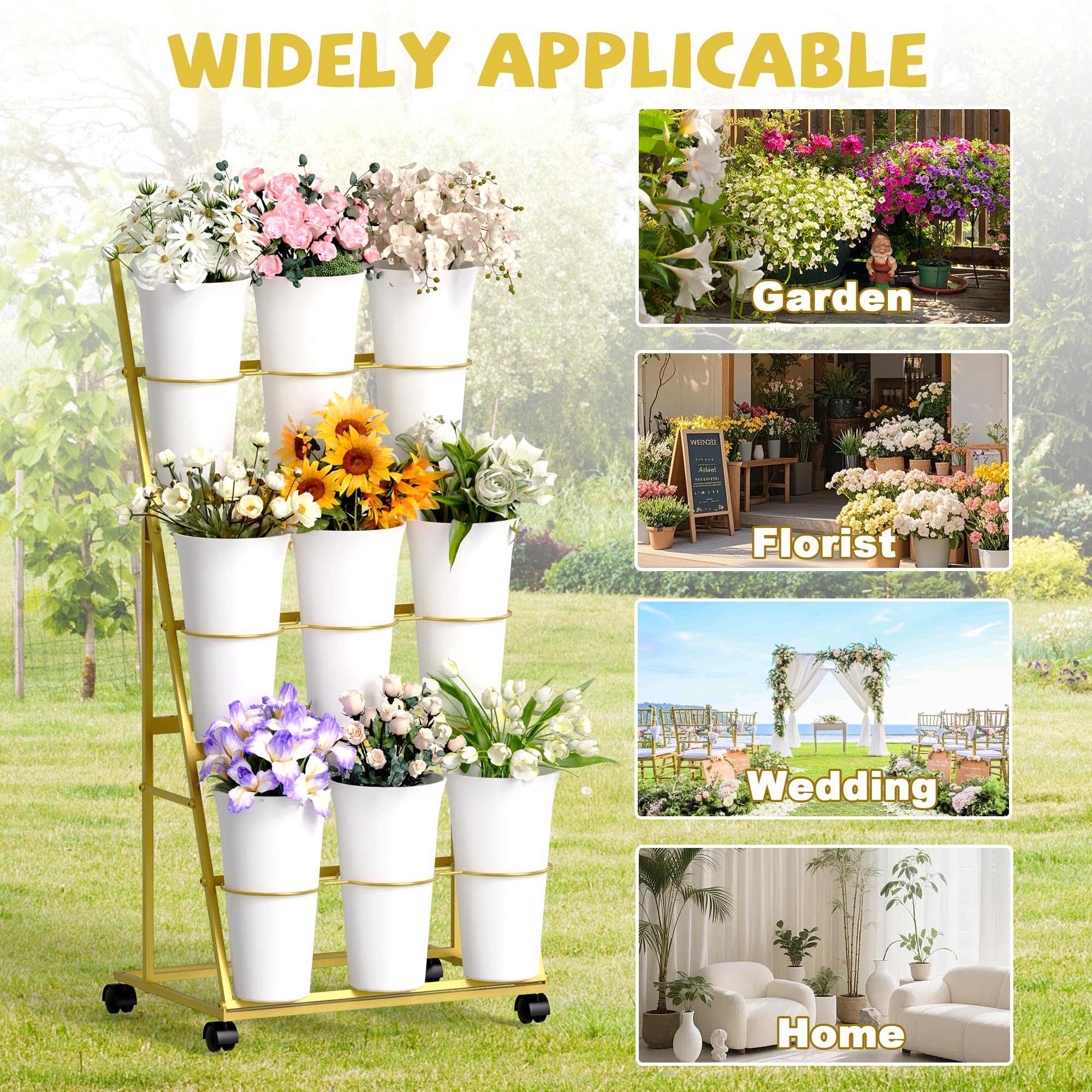 Invech Flower Display Stand in a wedding decor setup with flowers