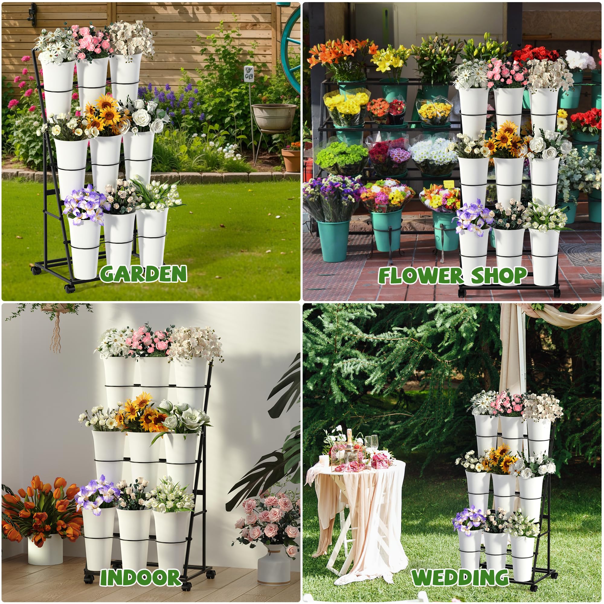Invech Flower Display Stand with pots removed for planting