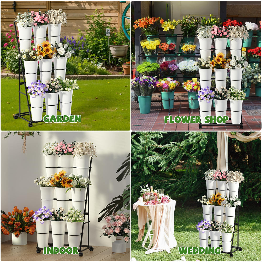Invech Flower Display Stand with pots removed for planting