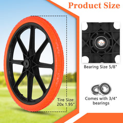Iococee 20x1.95" flat free tire side view
