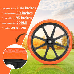 Iococee 20x1.95" flat free tire with 5/8" bearing