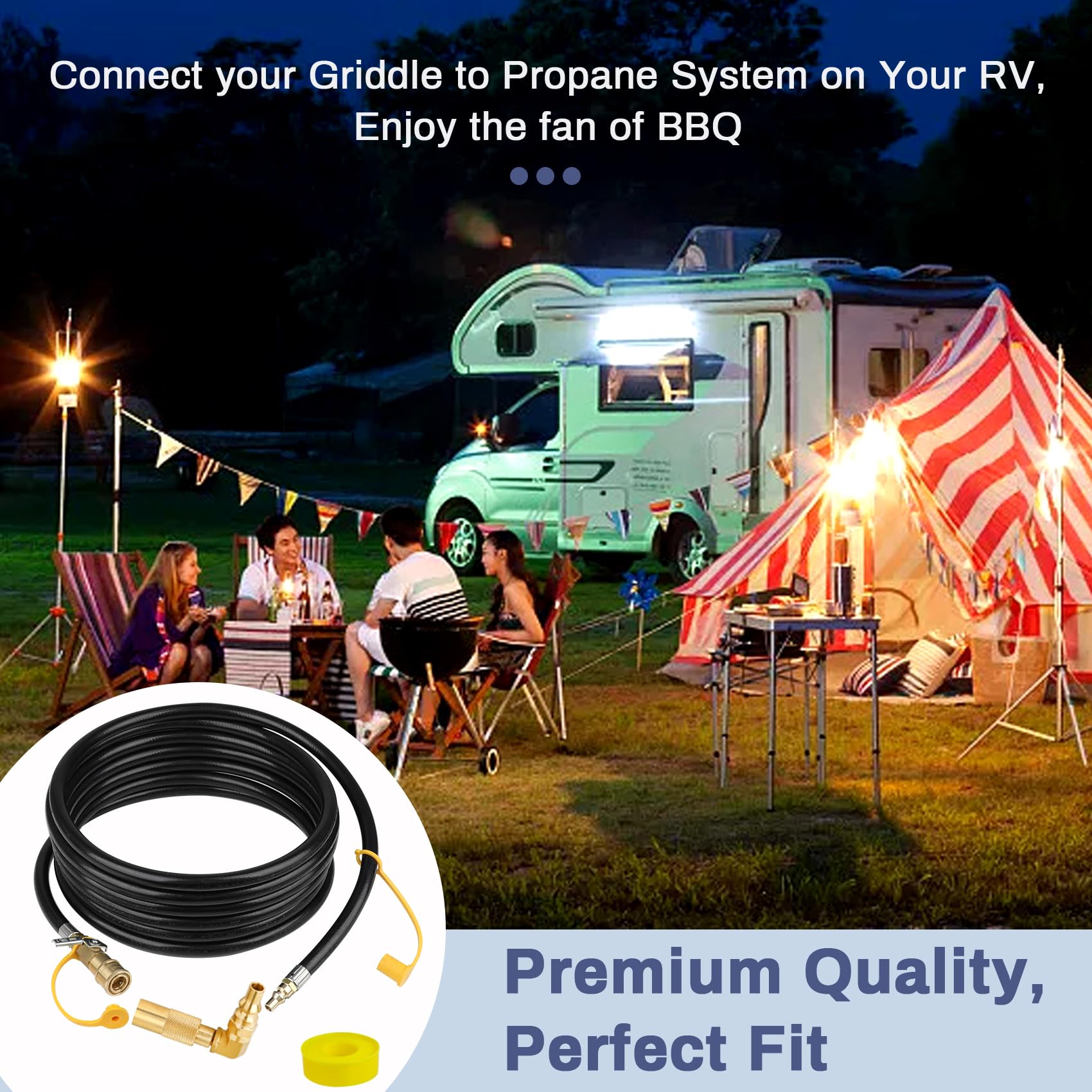 Iococee propane hose length comparison with camping grill