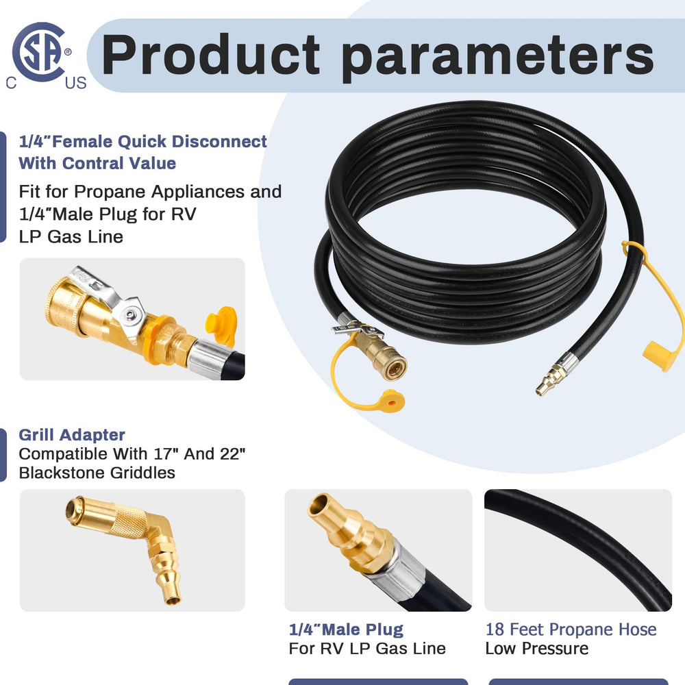 Iococee propane hose showcasing solid brass fittings