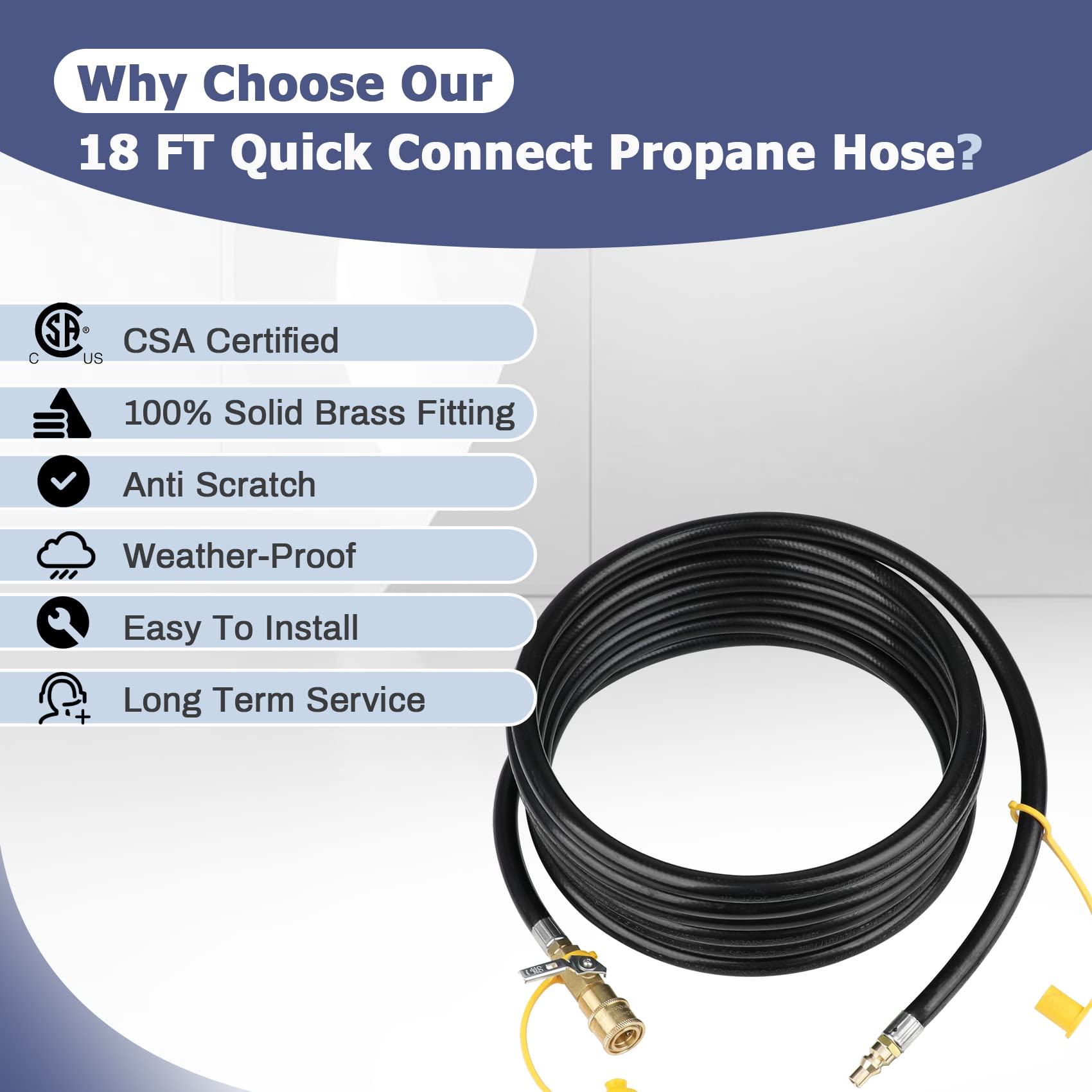 Iococee quick connect hose connected to RV grill