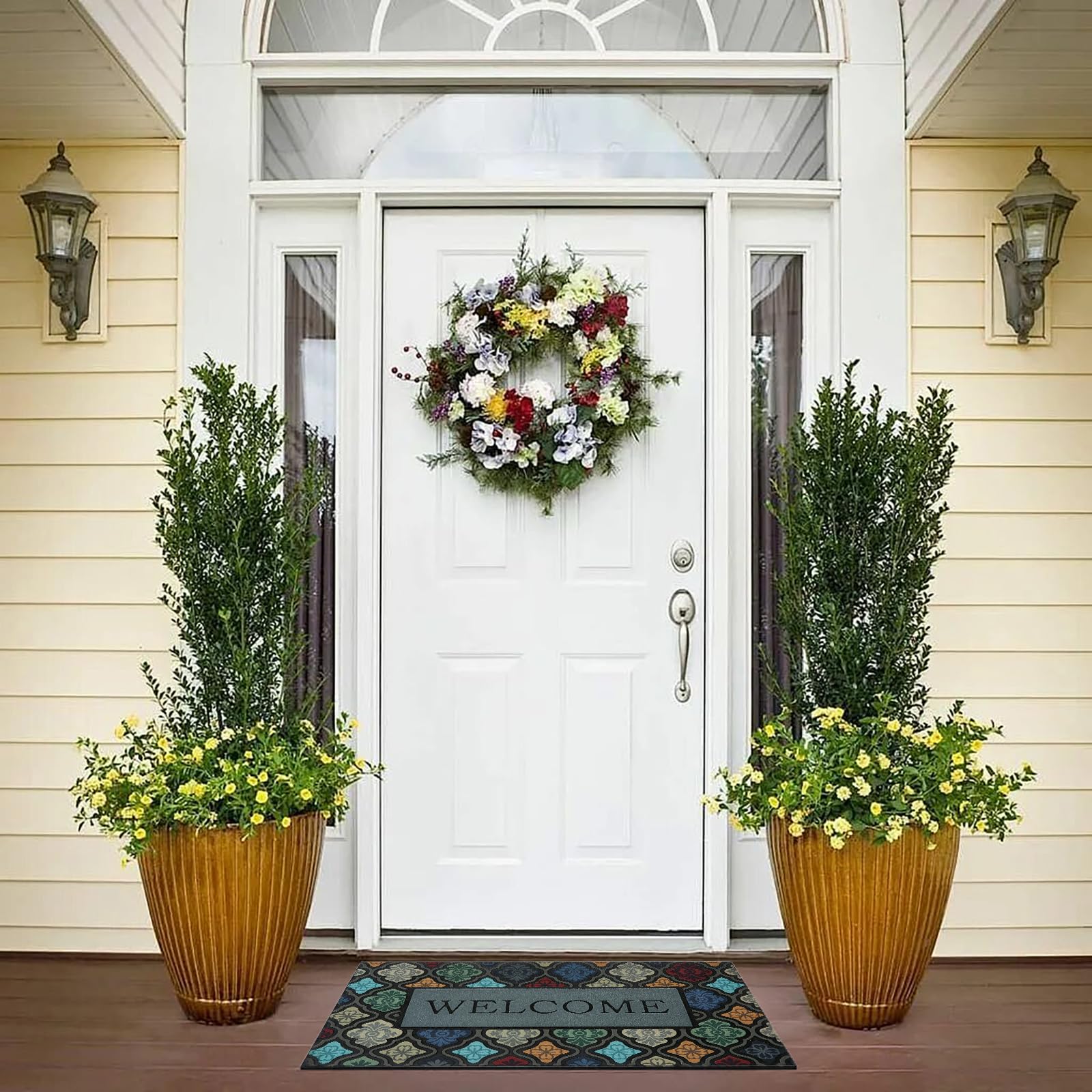iouwy Door Mat in outdoor entrance context