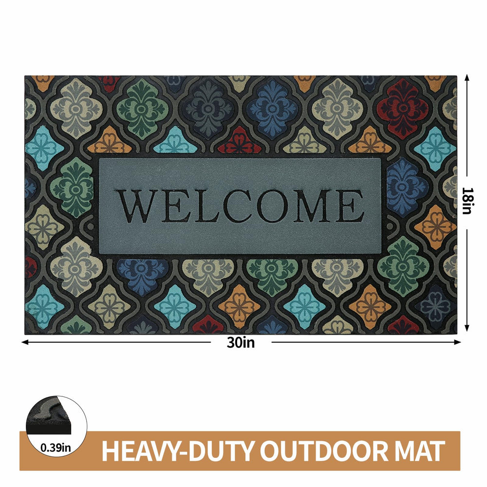 iouwy Door Mat on patio entrance with shoes on it