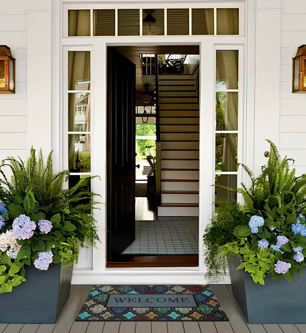 iouwy Door Mat side view highlighting non-slip rubber backing
