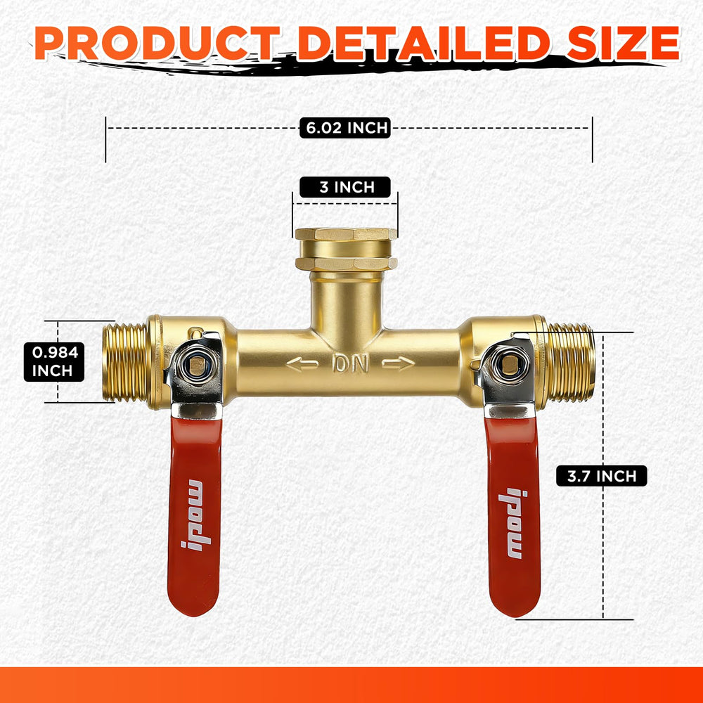 IPOW Garden Hose Splitter demonstrating water flow capabilities