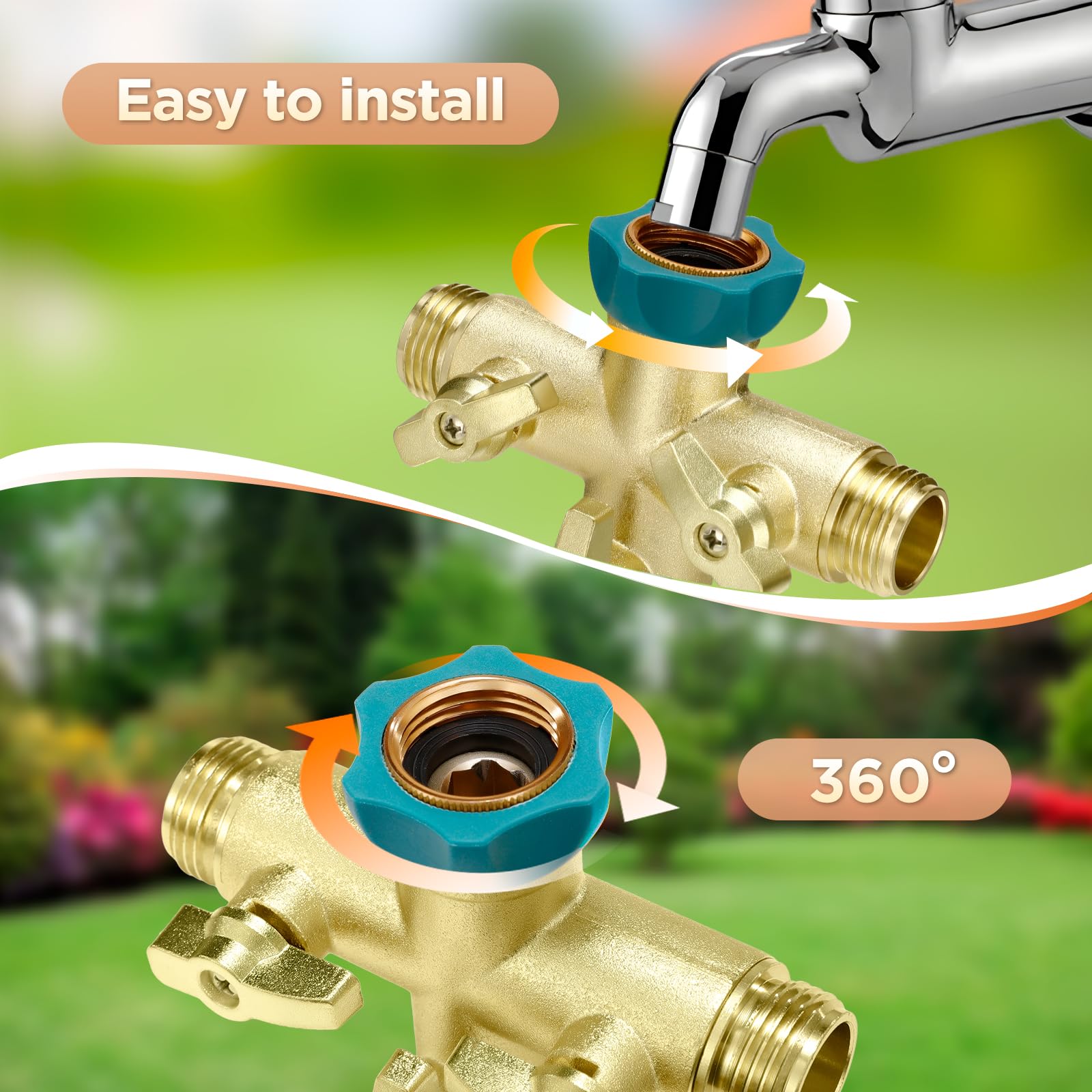 IPOW hose splitter with three hoses connected