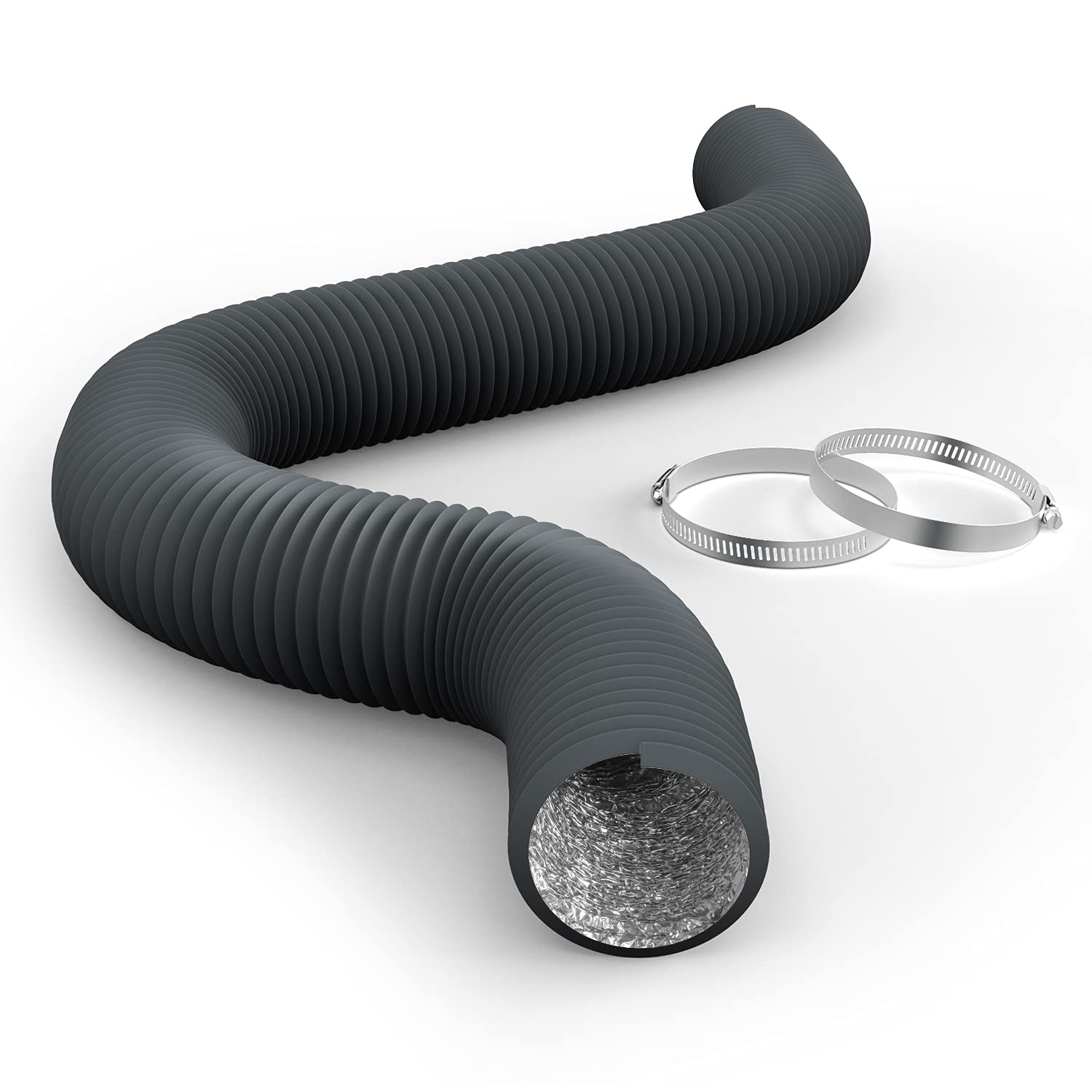 iPower 3 inch 8 feet aluminum ducting front view