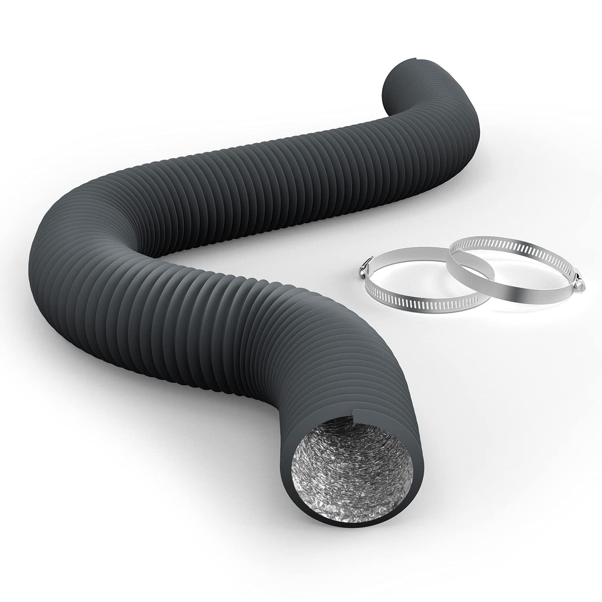 iPower 3 inch 8 feet aluminum ducting front view