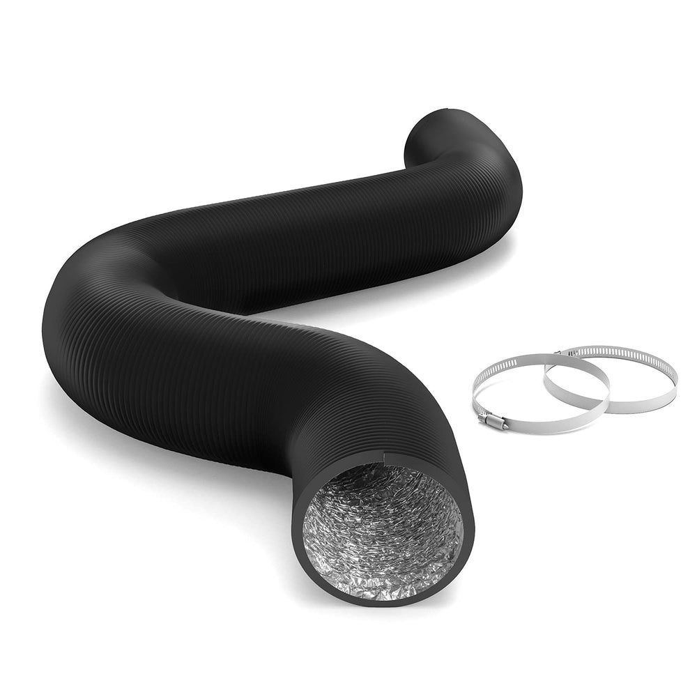 iPower 4 Inch Aluminum Ducting 25 Feet in black
