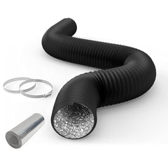 iPower 4 Inch Dryer Vent Hose 8 Feet Long black flexible ducting