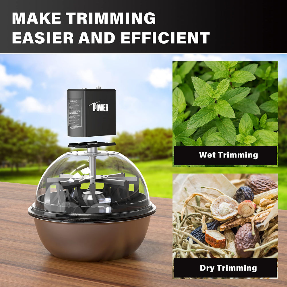 iPower Electric Spinner in use trimming plant buds