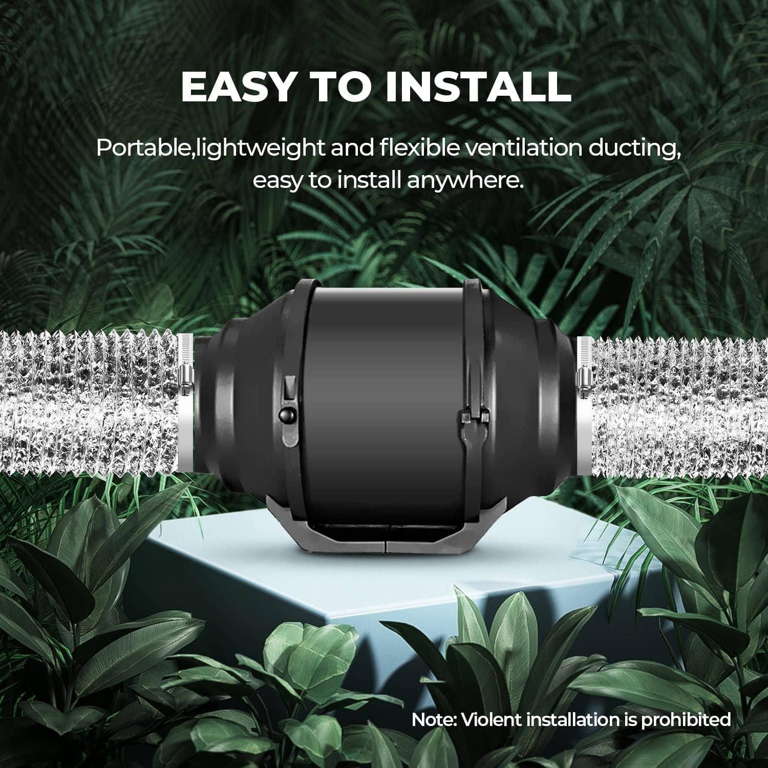 iPower Flexible 4 Inch Aluminum Ducting side view