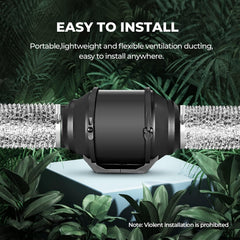 iPower Flexible 4 Inch Aluminum Ducting side view