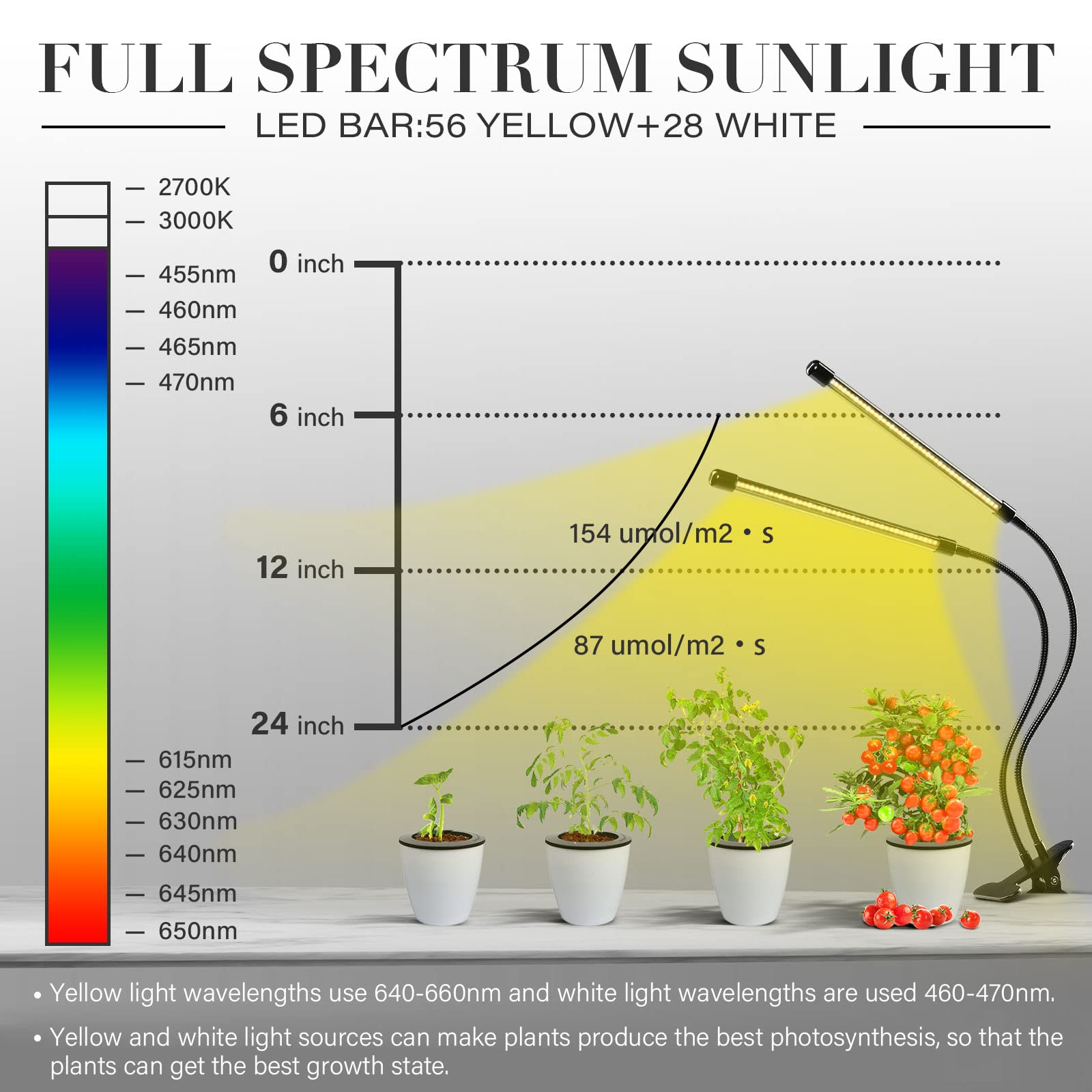 iPower LED Grow Light Strips side view highlighting LED configuration