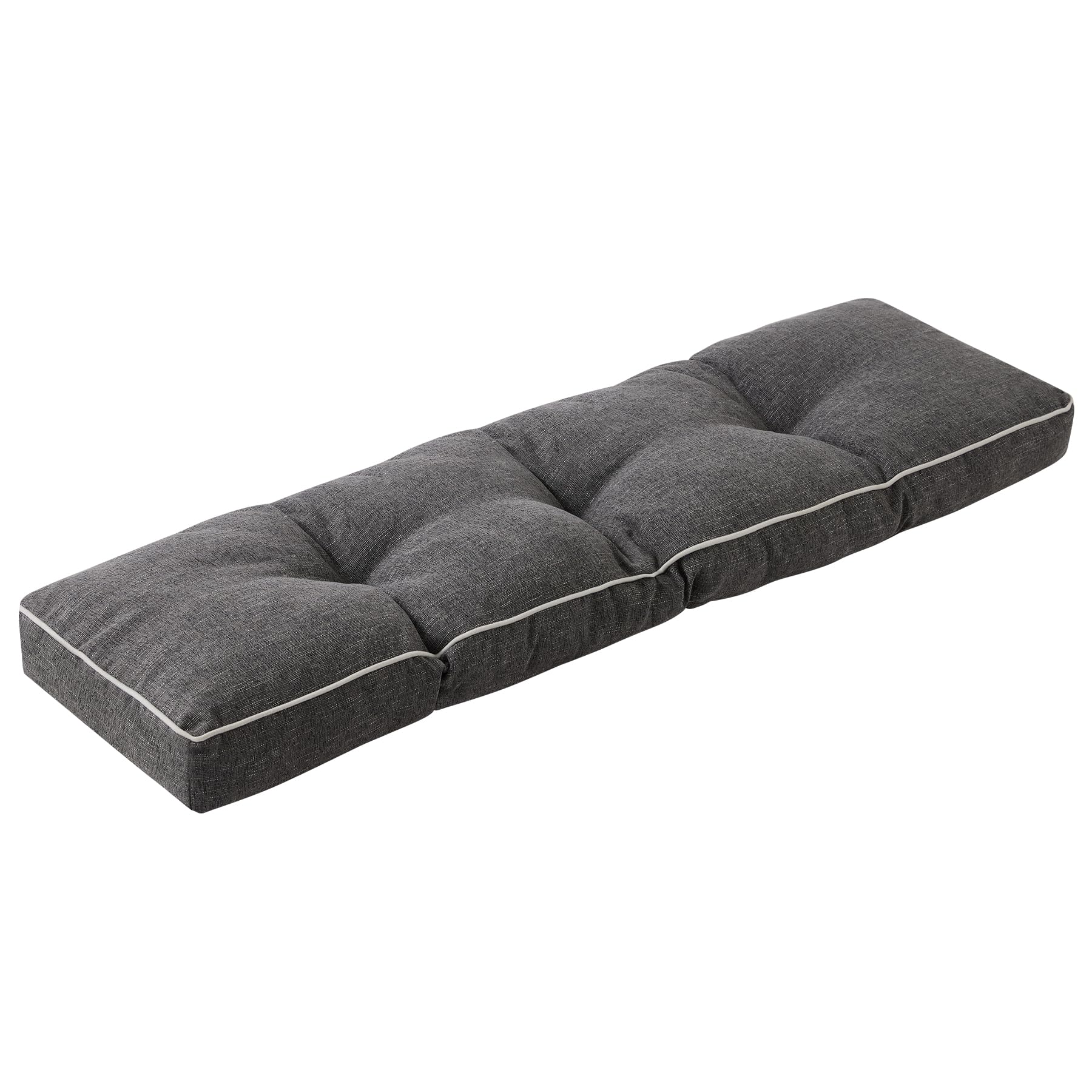 IPYNBAP Bench Cushion front view, dark grey, 42 x 16 inches