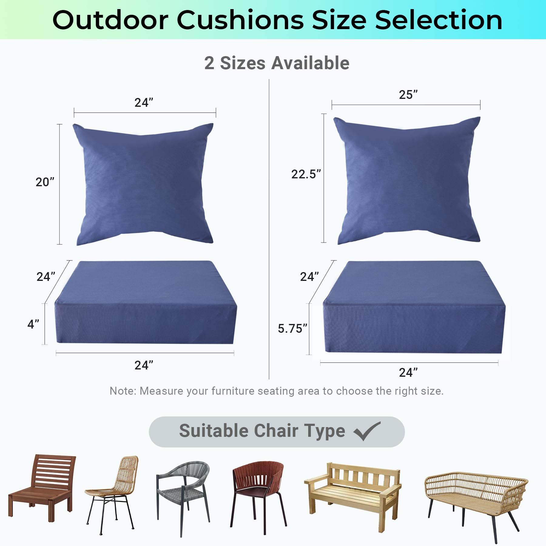 IPYNBAP cushion set on patio furniture
