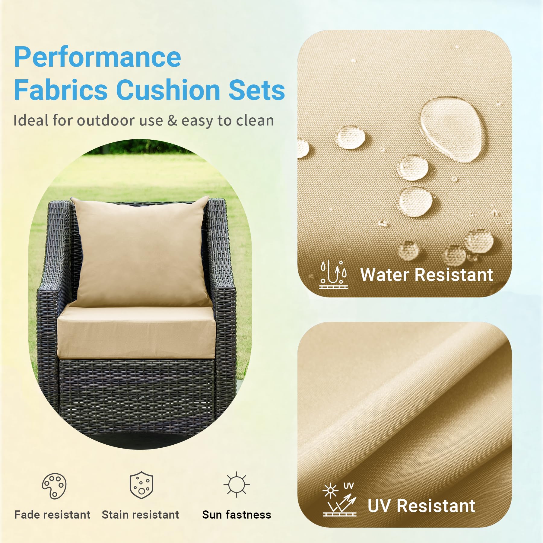 IPYNBAP outdoor back cushion 25x22.5 inch with ties