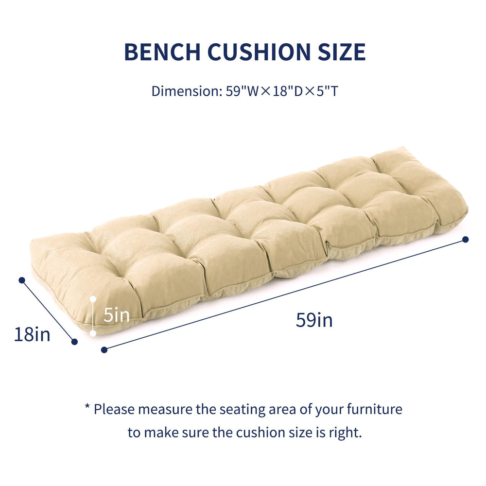 IPYNBAP Outdoor Bench Cushion beige side view