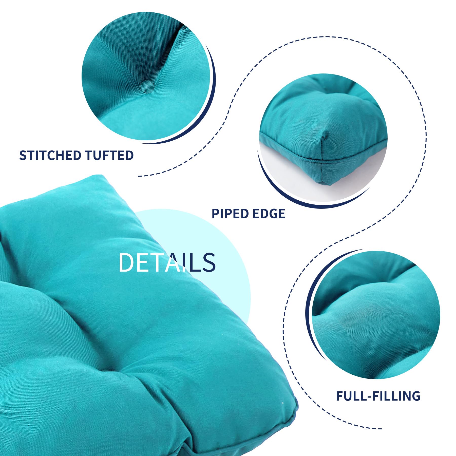 IPYNBAP Outdoor Bench Cushion close-up of material