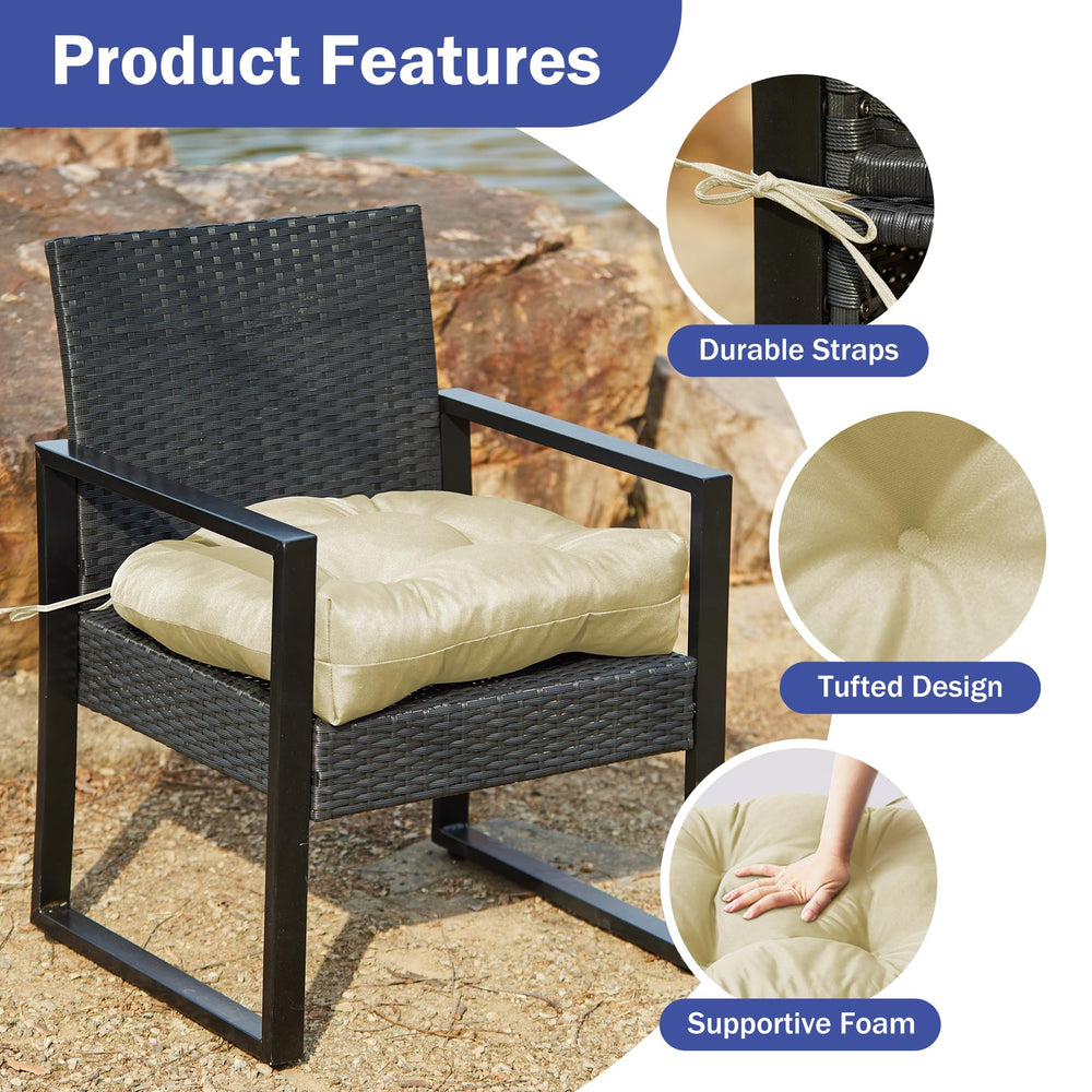 IPYNBAP outdoor chair cushion placed on a patio chair