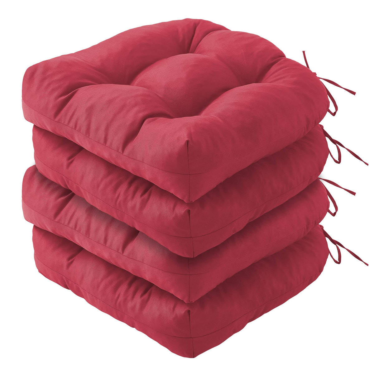 IPYNBAP Outdoor Chair Cushion Set of 4 in Burgundy, front view