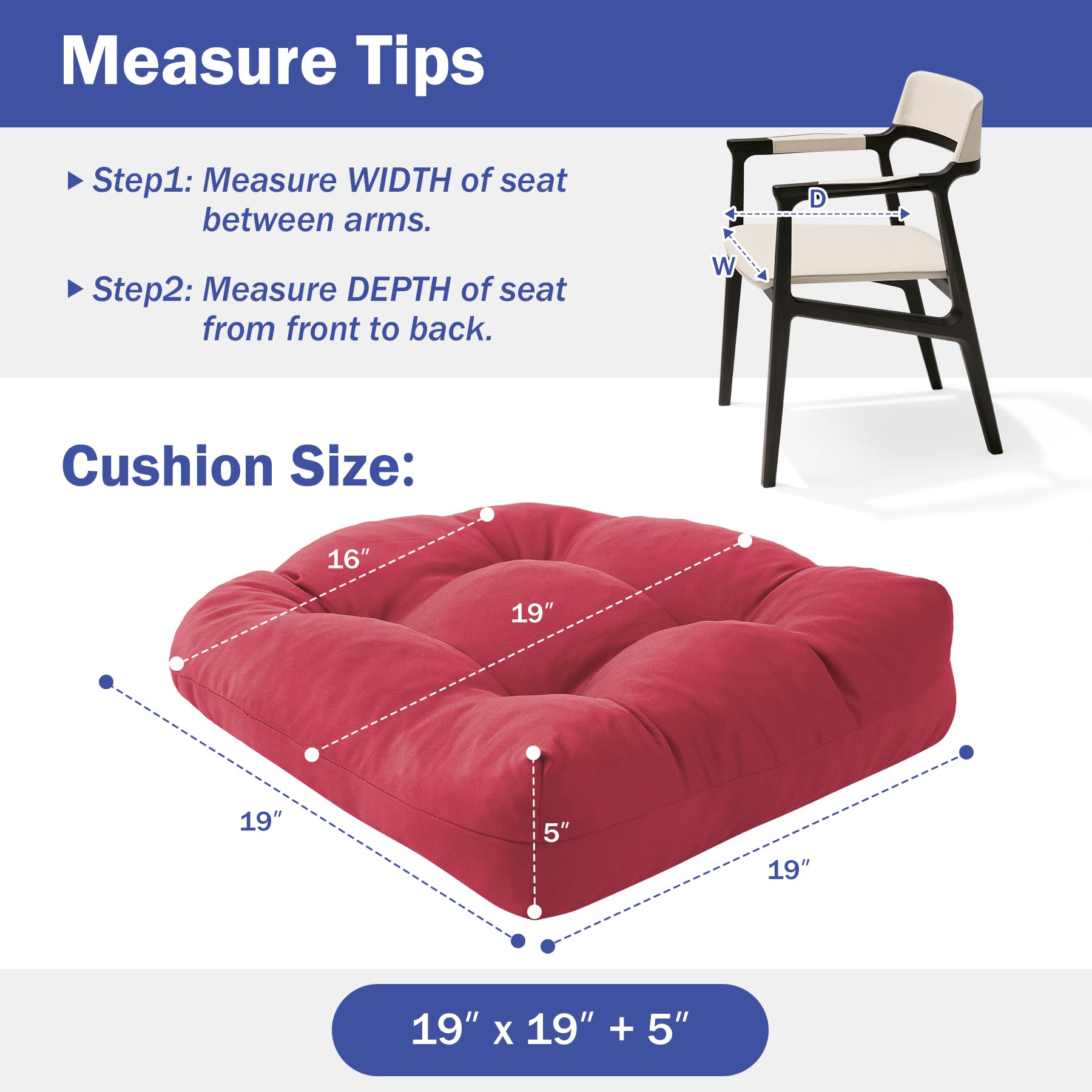 IPYNBAP Outdoor Chair Cushion set placed on a patio chair