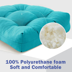 IPYNBAP Outdoor Chair Cushion Teal tufted design close-up
