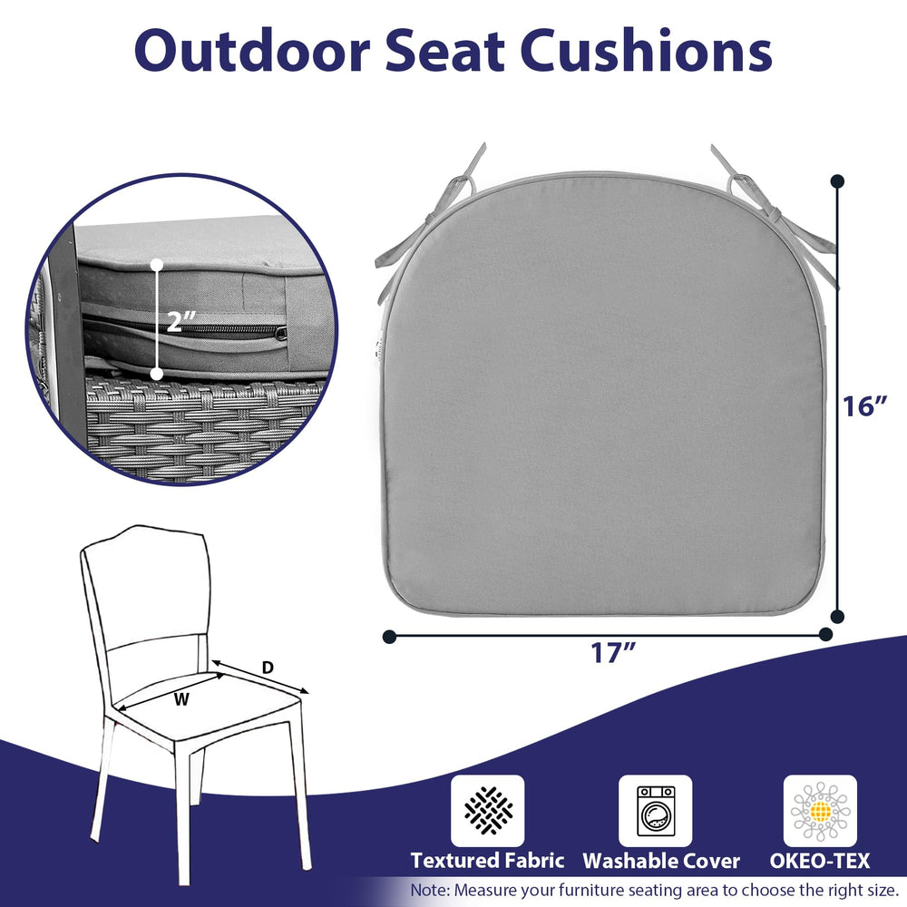 IPYNBAP outdoor chair cushions in grey, stacked view